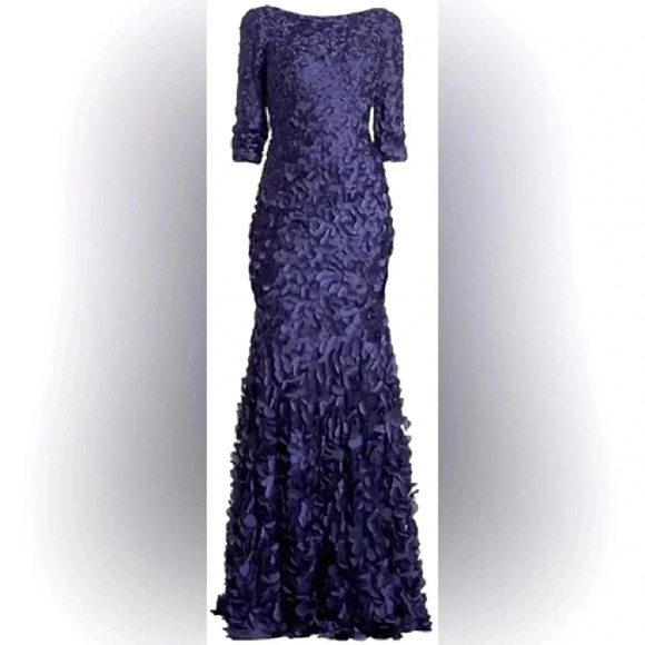 Theia Dresses & Skirts - Theia Petal Boat Neck Gown